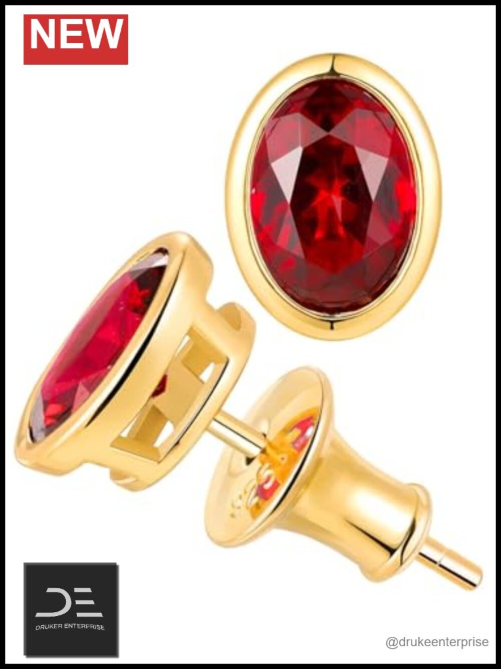 2 Carat Moissanite Emerald Ruby Sapphire Stud Earrings 925 Sterling Silver Oval